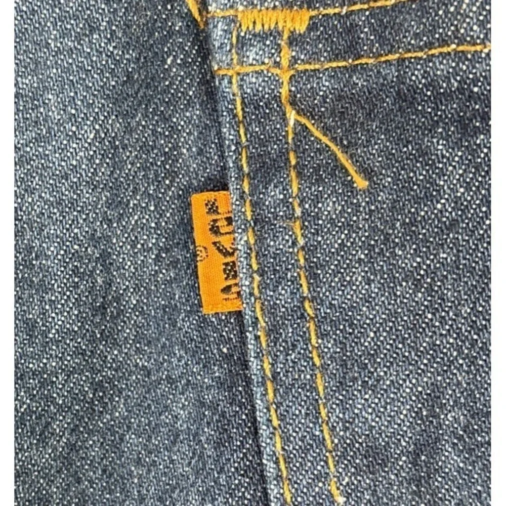 Vintage Levis 505 Orange Tab Jeans Mens Fit 38x33 Dark Wash Made in USA 1983 80s